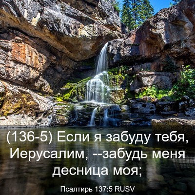 Picture 03 - Псалтирь 137:5 RUSV - (136-5) Если я забуду тебя, - Bible Verse Picture