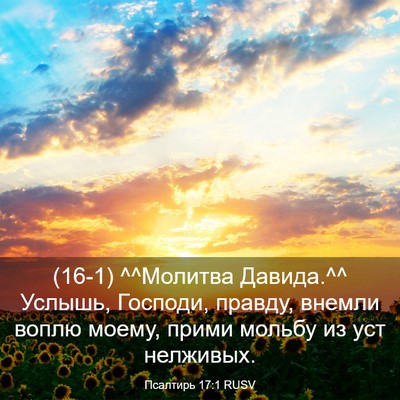 Picture 03 - Псалтирь 17:1 RUSV - (16-1) ^^Молитва Давида.^^ - Bible Verse Picture