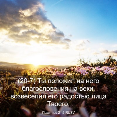 Picture 03 - Псалтирь 21:6 RUSV - (20-7) Ты положил на него - Bible Verse Picture