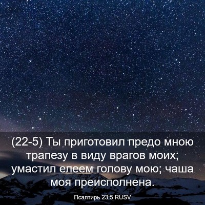 Picture 03 - Псалтирь 23:5 RUSV - (22-5) Ты приготовил предо - Bible Verse Picture