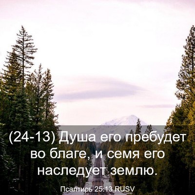 Picture 03 - Псалтирь 25:13 RUSV - (24-13) Душа его пребудет во - Bible Verse Picture