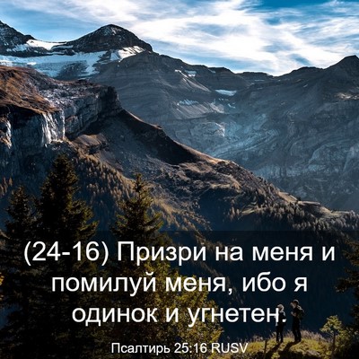 Picture 03 - Псалтирь 25:16 RUSV - (24-16) Призри на меня и - Bible Verse Picture