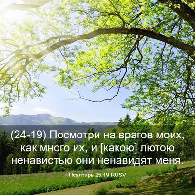 Picture 03 - Псалтирь 25:19 RUSV - (24-19) Посмотри на врагов - Bible Verse Picture