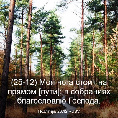 Picture 03 - Псалтирь 26:12 RUSV - (25-12) Моя нога стоит на - Bible Verse Picture
