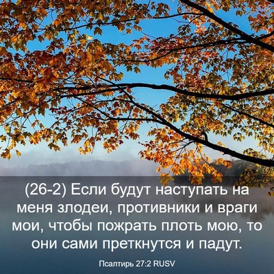 Picture 03 - Псалтирь 27:2 RUSV - (26-2) Если будут наступать - Bible Verse Picture