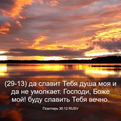 Picture 03 - Псалтирь 30:12 RUSV - (29-13) да славит Тебя душа - Bible Verse Picture