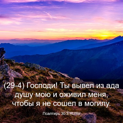 Picture 03 - Псалтирь 30:3 RUSV - (29-4) Господи! Ты вывел из - Bible Verse Picture