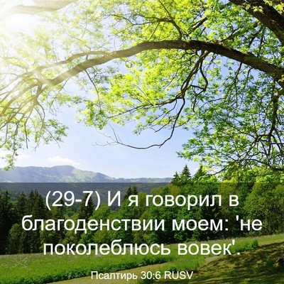 Picture 03 - Псалтирь 30:6 RUSV - (29-7) И я говорил в - Bible Verse Picture
