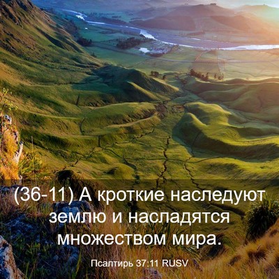 Picture 03 - Псалтирь 37:11 RUSV - (36-11) А кроткие наследуют - Bible Verse Picture