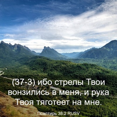 Picture 03 - Псалтирь 38:2 RUSV - (37-3) ибо стрелы Твои - Bible Verse Picture