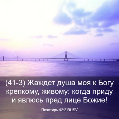 Picture 03 - Псалтирь 42:2 RUSV - (41-3) Жаждет душа моя к Богу - Bible Verse Picture