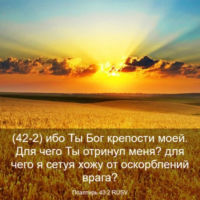 Picture 03 - Псалтирь 43:2 RUSV - (42-2) ибо Ты Бог крепости - Bible Verse Picture