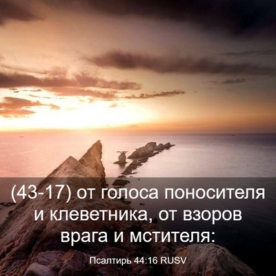Picture 03 - Псалтирь 44:16 RUSV - (43-17) от голоса поносителя и - Bible Verse Picture