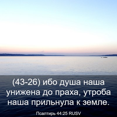 Picture 03 - Псалтирь 44:25 RUSV - (43-26) ибо душа наша унижена - Bible Verse Picture