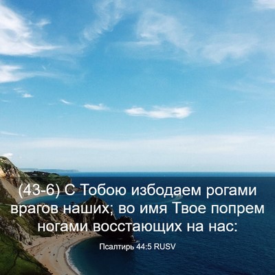 Picture 03 - Псалтирь 44:5 RUSV - (43-6) С Тобою избодаем - Bible Verse Picture