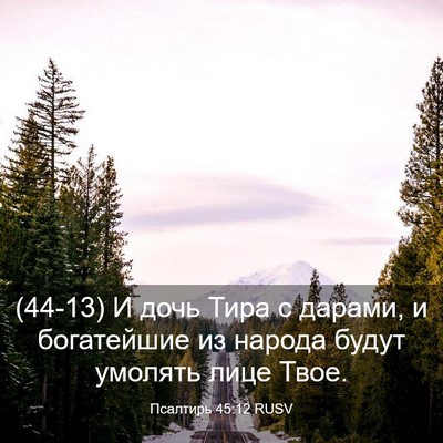 Picture 03 - Псалтирь 45:12 RUSV - (44-13) И дочь Тира с дарами, и - Bible Verse Picture