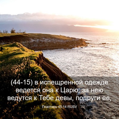 Picture 03 - Псалтирь 45:14 RUSV - (44-15) в испещренной одежде - Bible Verse Picture