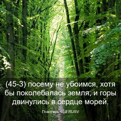 Picture 03 - Псалтирь 46:2 RUSV - (45-3) посему не убоимся, хотя - Bible Verse Picture