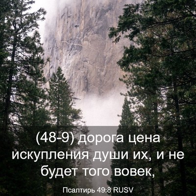 Picture 03 - Псалтирь 49:8 RUSV - (48-9) дорога цена искупления - Bible Verse Picture