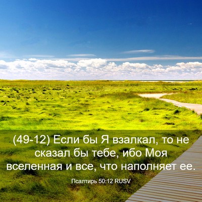 Picture 03 - Псалтирь 50:12 RUSV - (49-12) Если бы Я взалкал, то - Bible Verse Picture