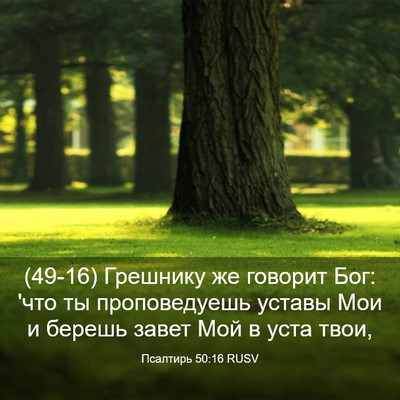 Picture 03 - Псалтирь 50:16 RUSV - (49-16) Грешнику же говорит - Bible Verse Picture