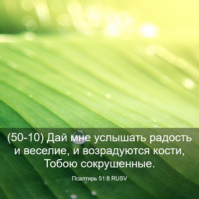 Picture 03 - Псалтирь 51:8 RUSV - (50-10) Дай мне услышать - Bible Verse Picture