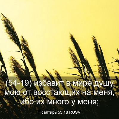 Picture 03 - Псалтирь 55:18 RUSV - (54-19) избавит в мире душу - Bible Verse Picture