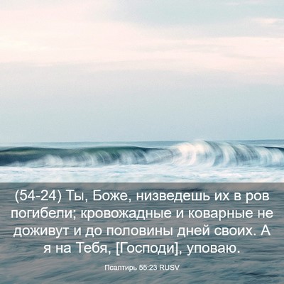 Picture 03 - Псалтирь 55:23 RUSV - (54-24) Ты, Боже, низведешь их - Bible Verse Picture