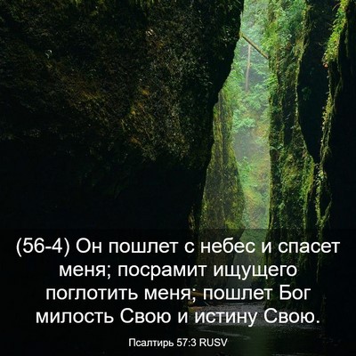 Picture 03 - Псалтирь 57:3 RUSV - (56-4) Он пошлет с небес и - Bible Verse Picture