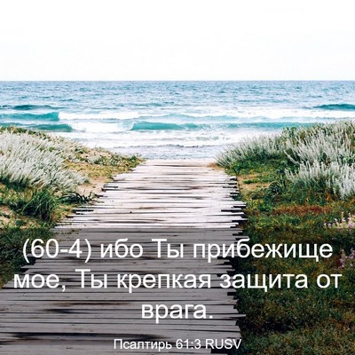 Picture 03 - Псалтирь 61:3 RUSV - (60-4) ибо Ты прибежище мое, - Bible Verse Picture