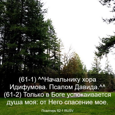 Picture 03 - Псалтирь 62:1 RUSV - (61-1) ^^Начальнику хора - Bible Verse Picture