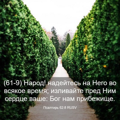Picture 03 - Псалтирь 62:8 RUSV - (61-9) Народ! надейтесь на - Bible Verse Picture