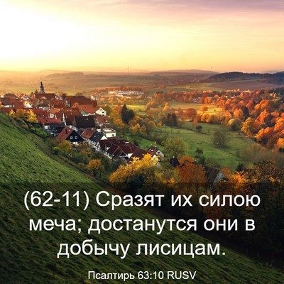 Picture 03 - Псалтирь 63:10 RUSV - (62-11) Сразят их силою меча; - Bible Verse Picture