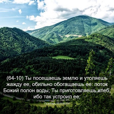 Picture 03 - Псалтирь 65:9 RUSV - (64-10) Ты посещаешь землю и - Bible Verse Picture
