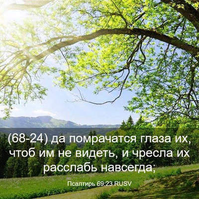 Picture 03 - Псалтирь 69:23 RUSV - (68-24) да помрачатся глаза - Bible Verse Picture