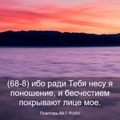 Picture 03 - Псалтирь 69:7 RUSV - (68-8) ибо ради Тебя несу я - Bible Verse Picture
