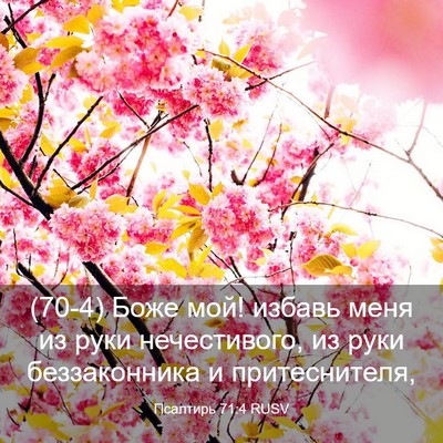 Picture 03 - Псалтирь 71:4 RUSV - (70-4) Боже мой! избавь меня - Bible Verse Picture
