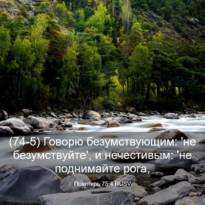 Picture 03 - Псалтирь 75:4 RUSV - (74-5) Говорю безумствующим: - Bible Verse Picture