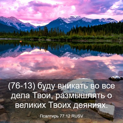 Picture 03 - Псалтирь 77:12 RUSV - (76-13) буду вникать во все - Bible Verse Picture