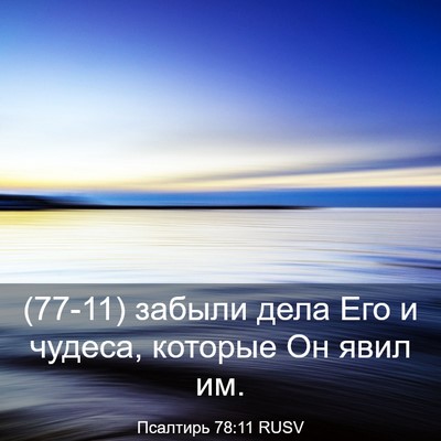 Picture 03 - Псалтирь 78:11 RUSV - (77-11) забыли дела Его и - Bible Verse Picture