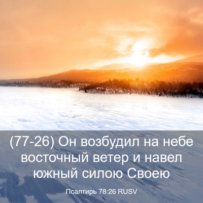 Picture 03 - Псалтирь 78:26 RUSV - (77-26) Он возбудил на небе - Bible Verse Picture