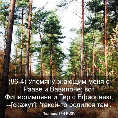 Picture 03 - Псалтирь 87:4 RUSV - (86-4) Упомяну знающим меня о - Bible Verse Picture