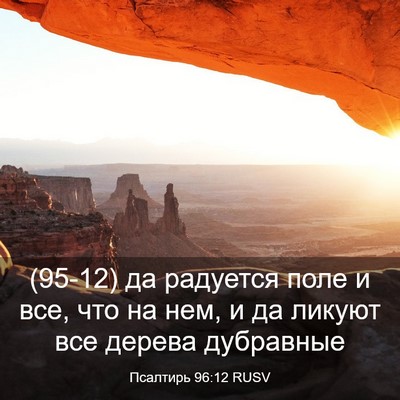 Picture 03 - Псалтирь 96:12 RUSV - (95-12) да радуется поле и все, - Bible Verse Picture