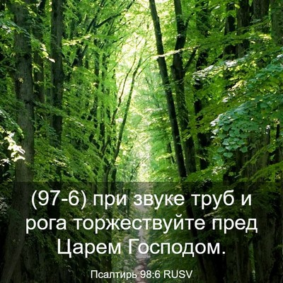 Picture 03 - Псалтирь 98:6 RUSV - (97-6) при звуке труб и рога - Bible Verse Picture