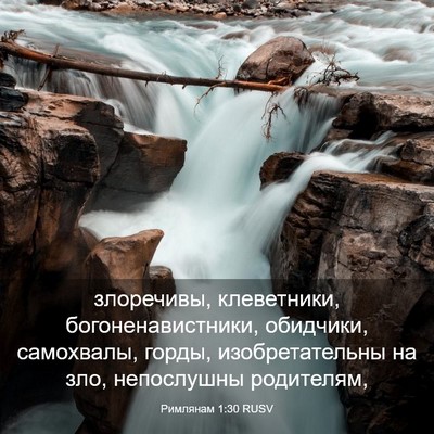Picture 03 - Римлянам 1:30 RUSV - злоречивы, клеветники, - Bible Verse Picture