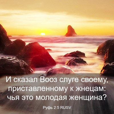 Picture 03 - Руфь 2:5 RUSV - И сказал Вооз слуге своему, - Bible Verse Picture