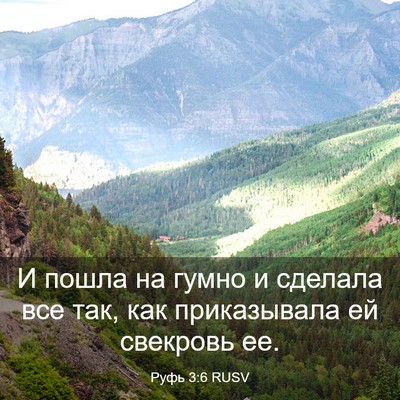 Picture 03 - Руфь 3:6 RUSV - И пошла на гумно и сделала - Bible Verse Picture