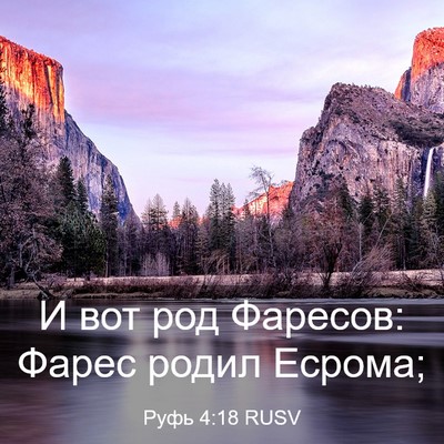 Picture 03 - Руфь 4:18 RUSV - И вот род Фаресов: Фарес - Bible Verse Picture