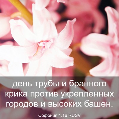 Picture 03 - Софония 1:16 RUSV - день трубы и бранного - Bible Verse Picture
