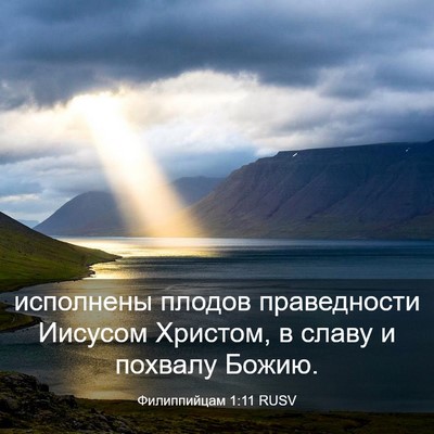 Picture 03 - Филиппийцам 1:11 RUSV - исполнены плодов - Bible Verse Picture